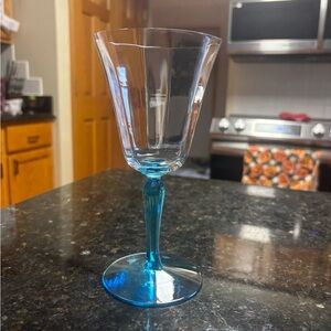Blue Stem Wine Glass Fostoria Delphian